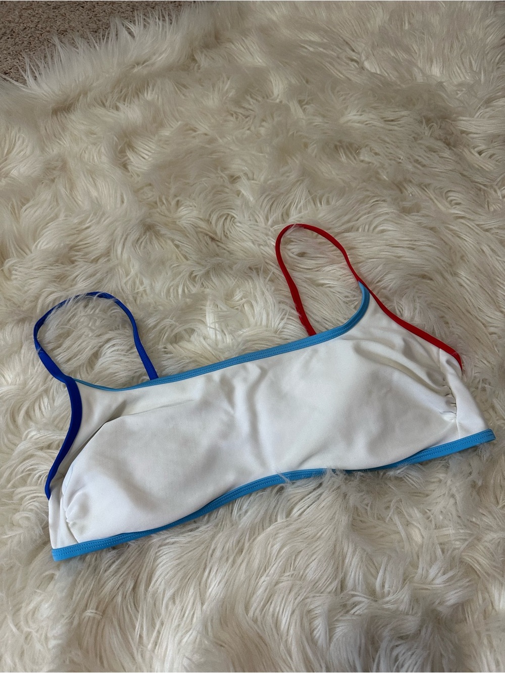wild fable White Bikini Top with Blue and Red Trim
